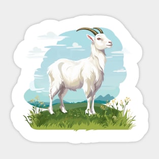 White Goat Sticker